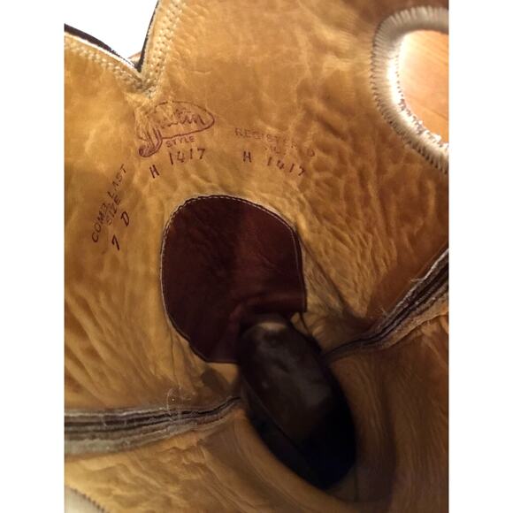 Justin H1417 Brown Leather Cowboy/Western Boots Sz 7D - Picture 3 of 8